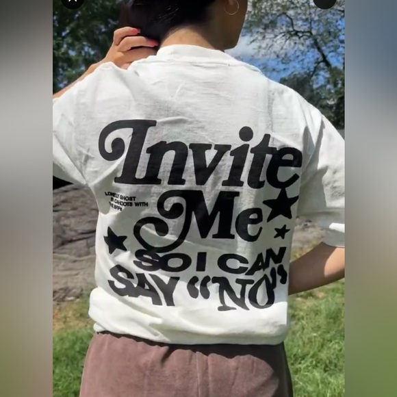 NWOT Lonely Ghost X BFFs colab invite me so I can say no tee - Picture 2 of 8